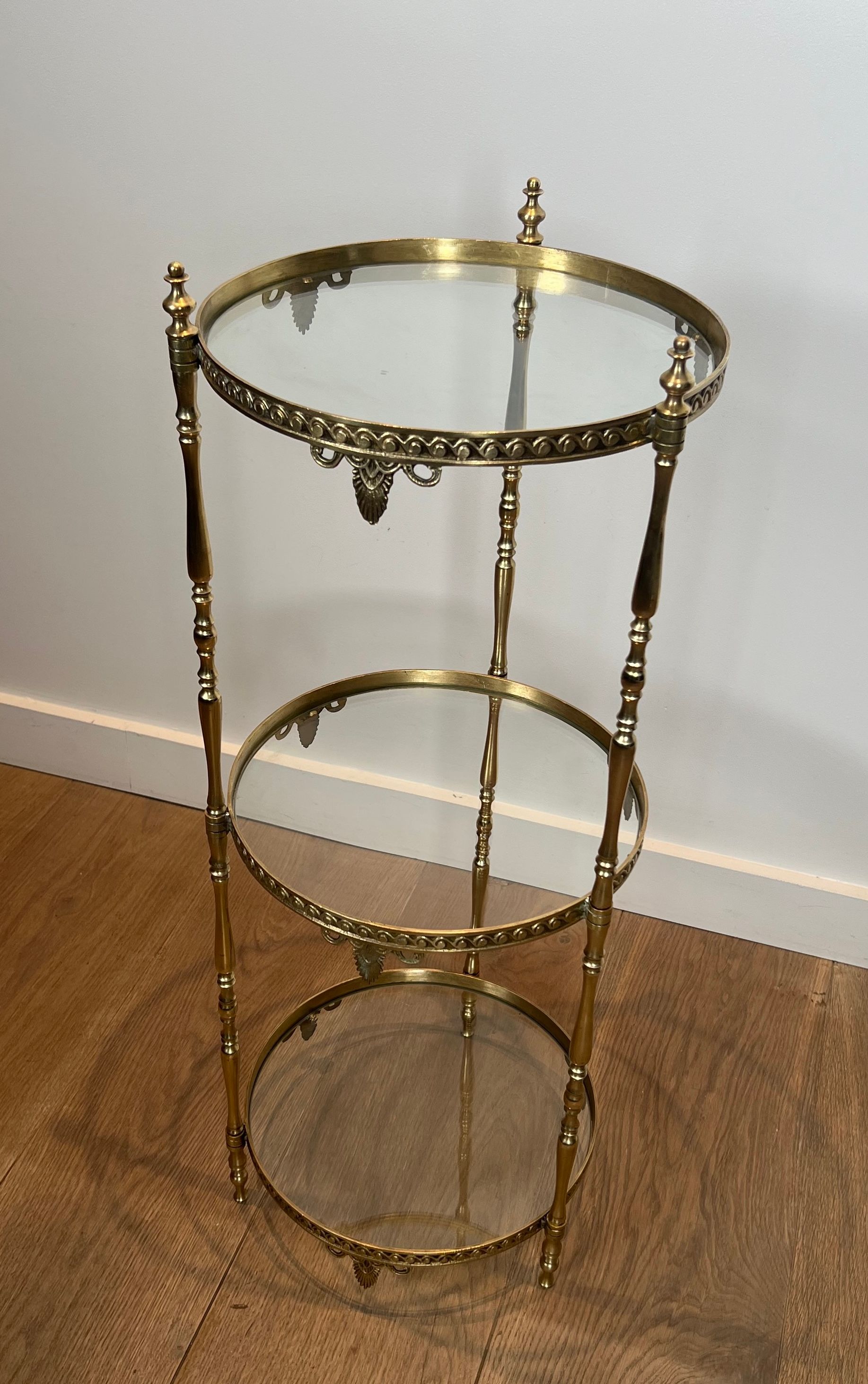 Round Brass Gueridon by Maison Jansen