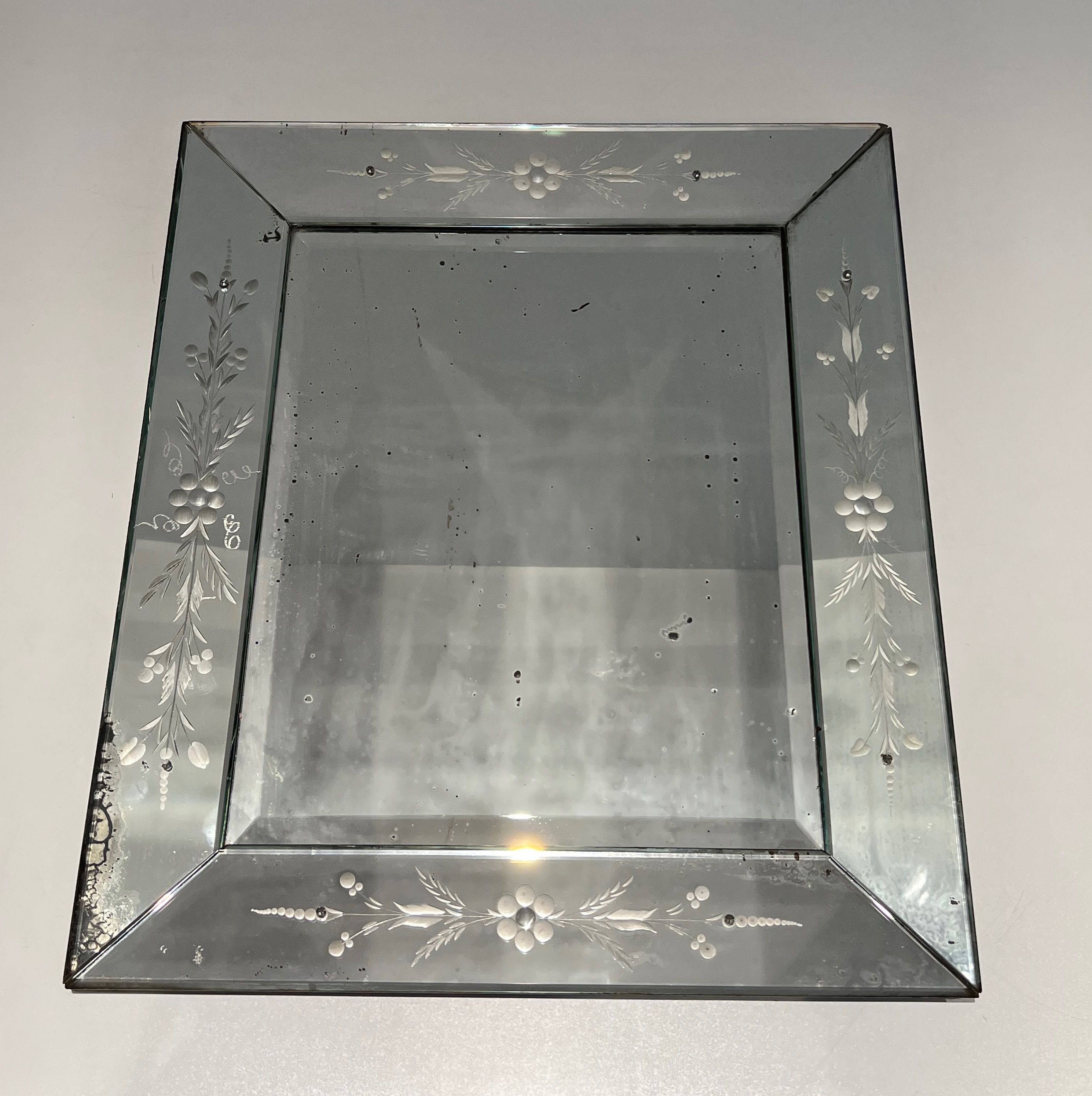 Miroir de Venise à Guirlandes de Fleurs