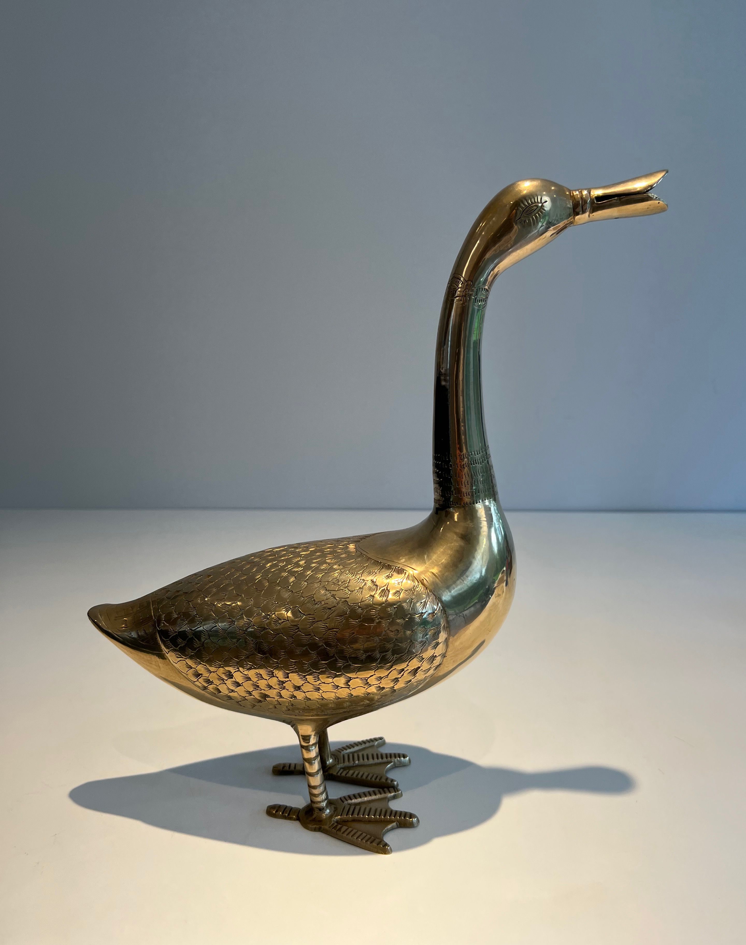 Decorative Brass Sculpture representing a Duck