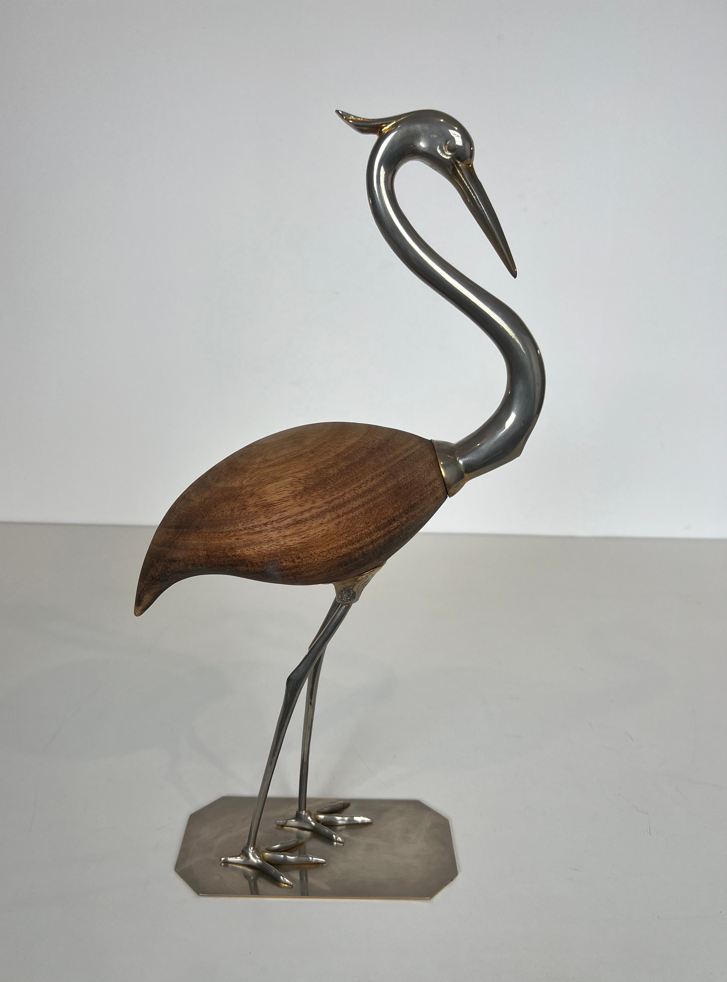 Decorative Exotic Wood and Nickel Bird