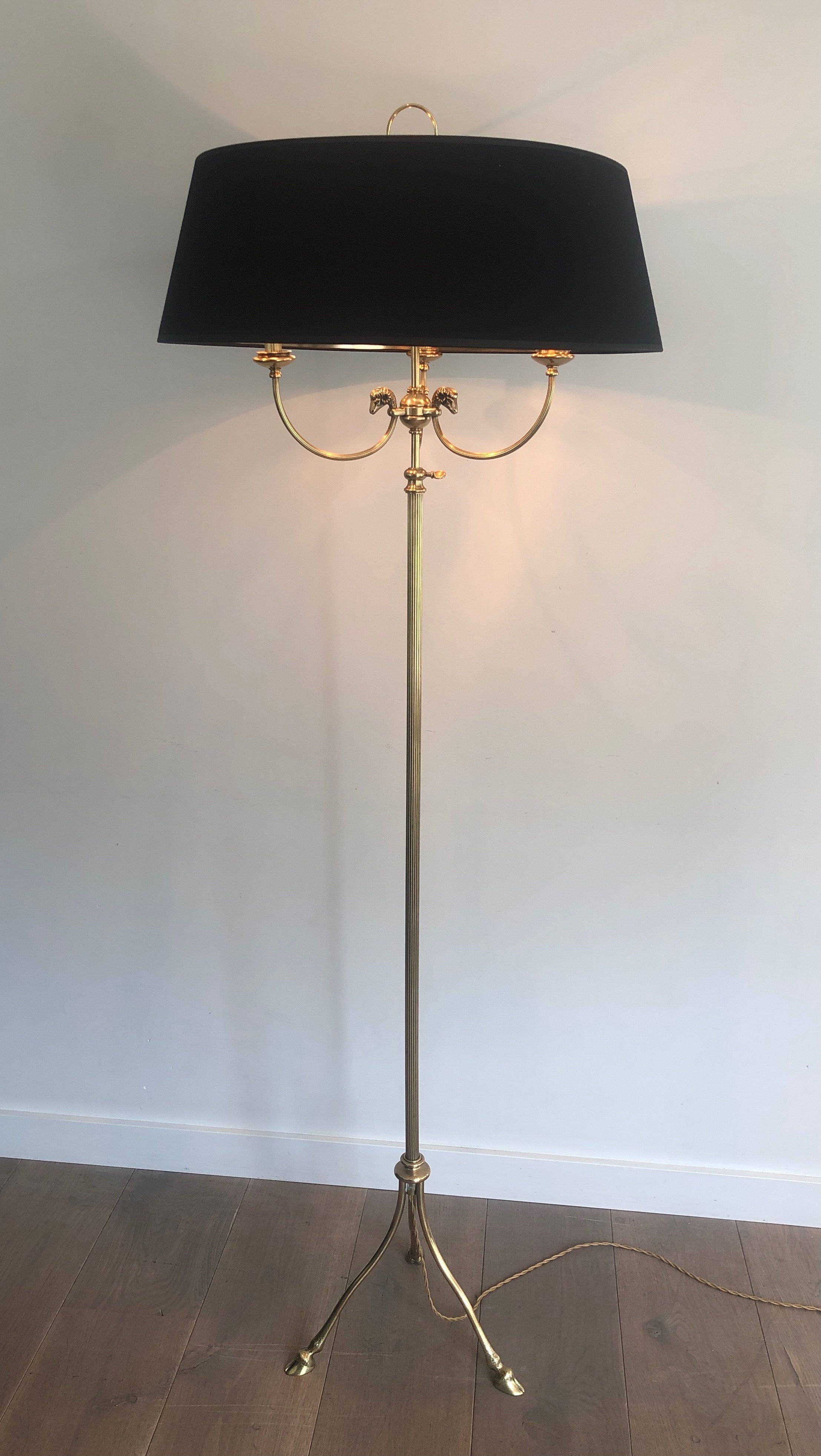 Brass Floor Lamp by Maison Jansen