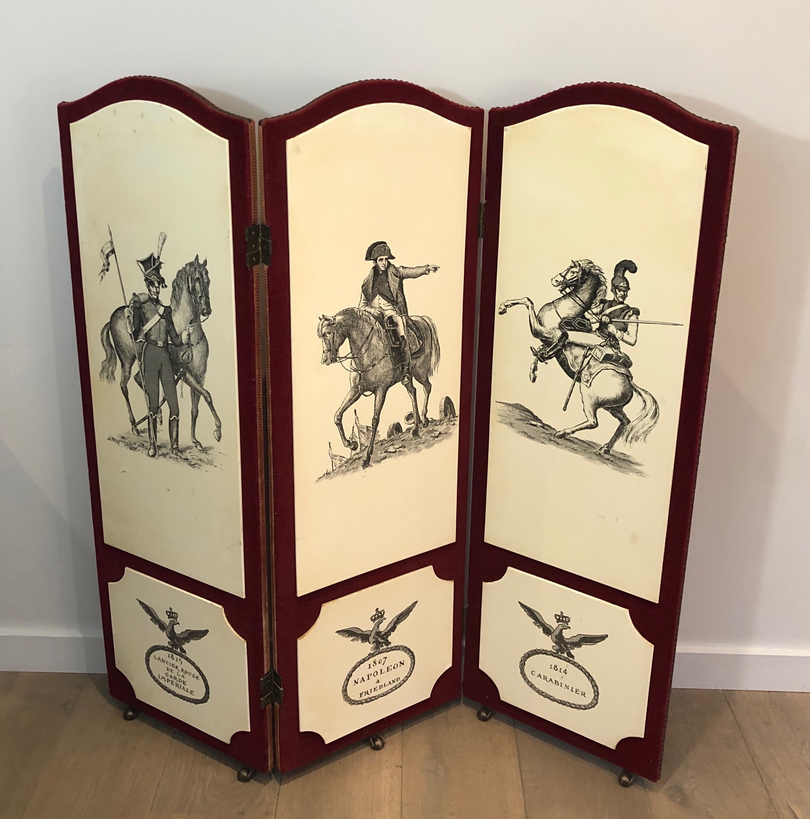 Decorative Napoleon Screen in the Style of Pietro Fornasetti