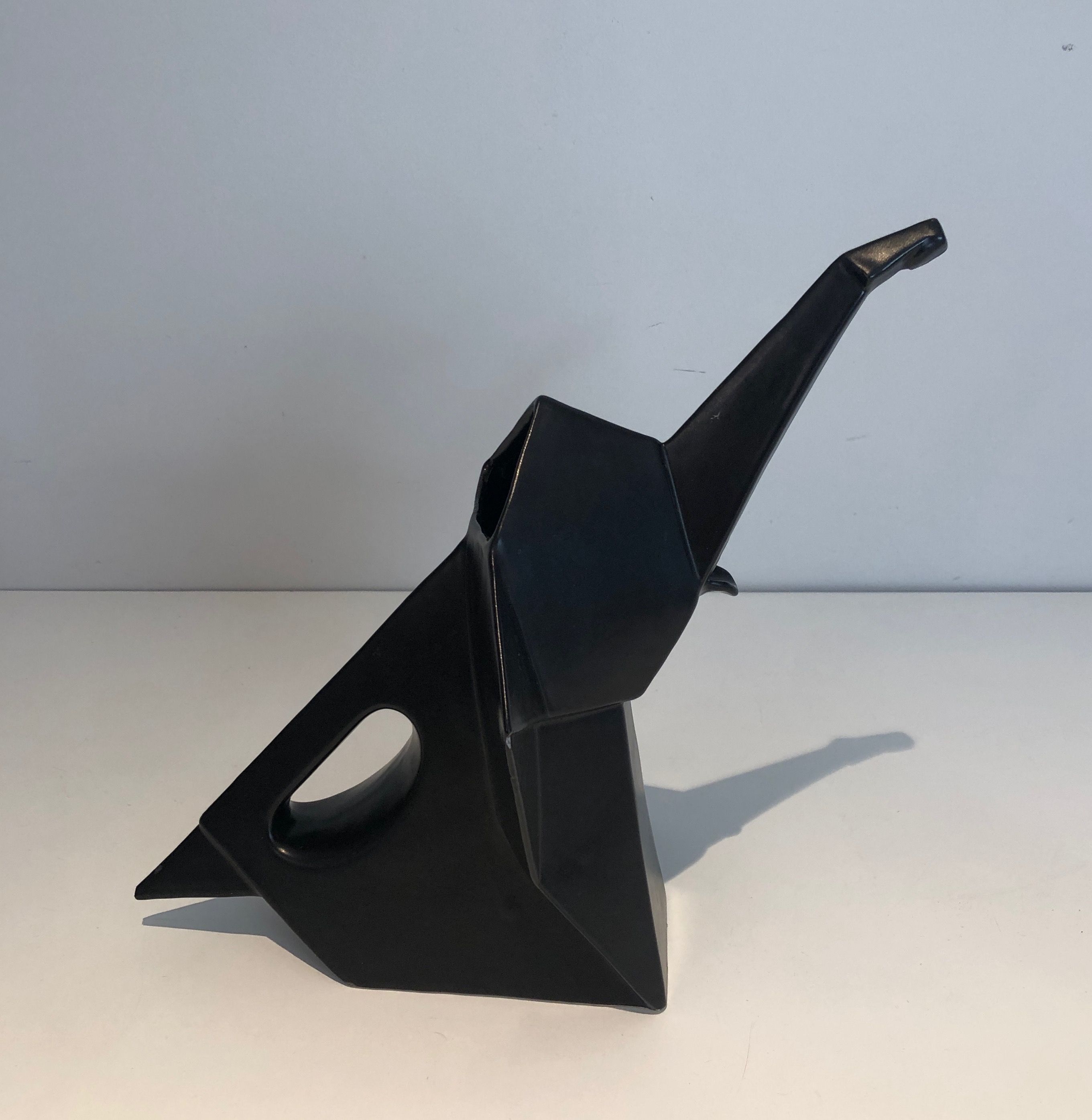 Elephant Black Ceramic Pitcher