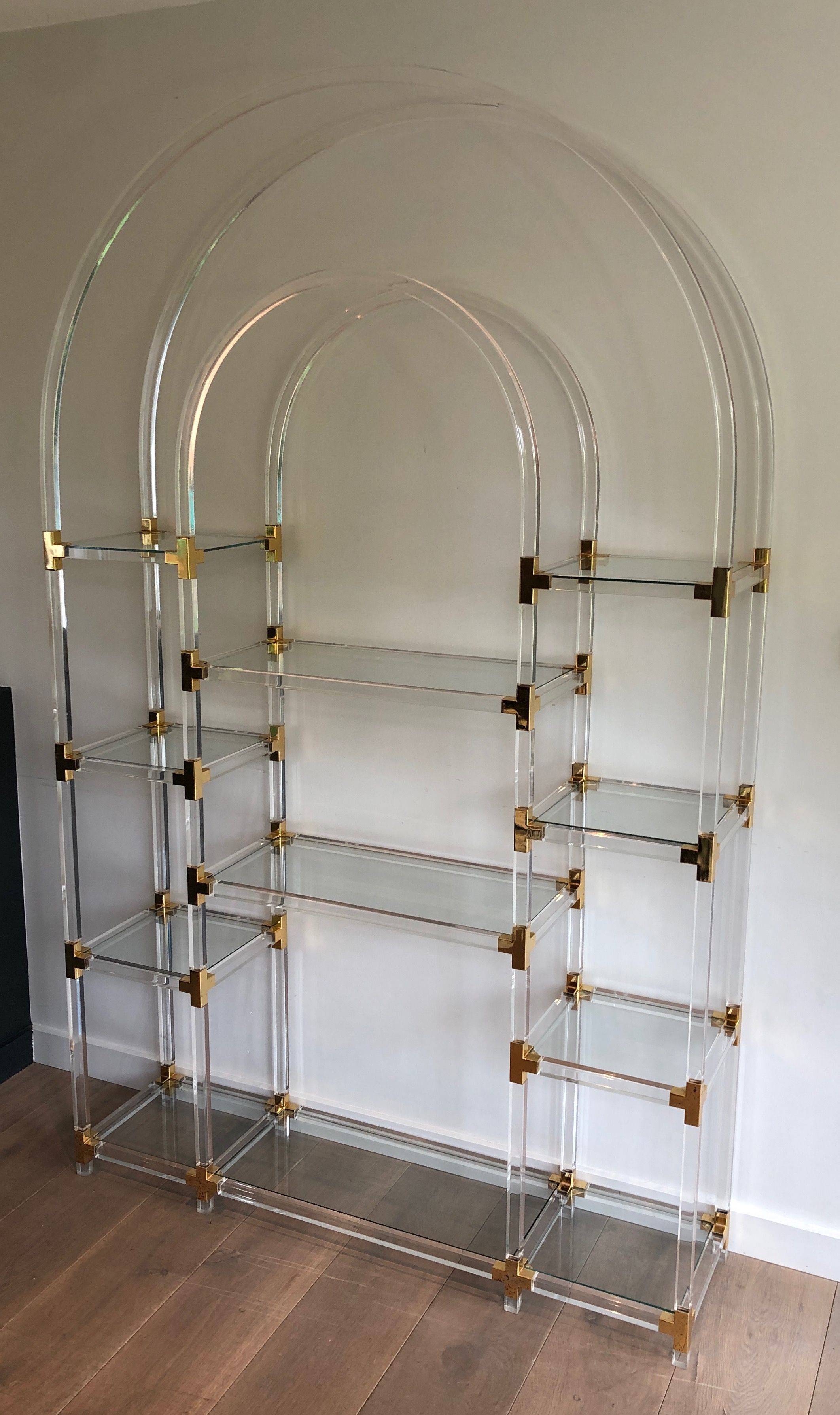 Lucite Shelves Unit. American Work by Charles Hollis Jones. 1970's