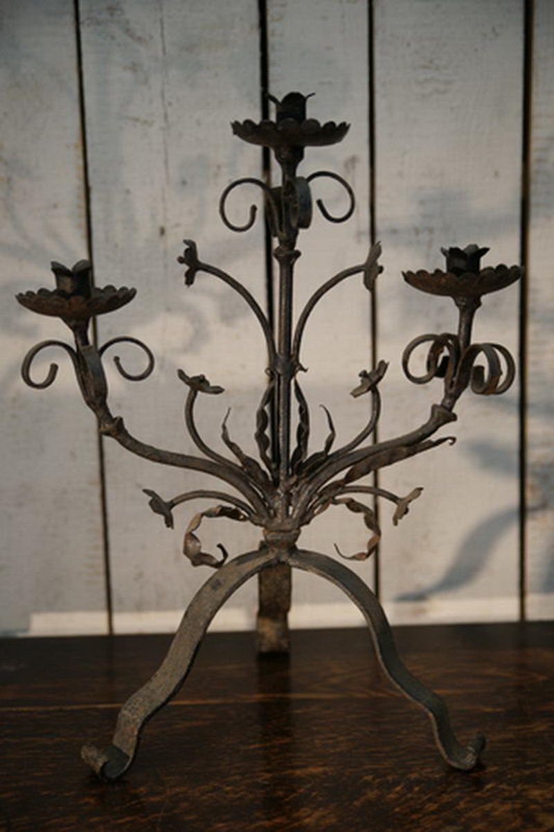 Wrought Iron Table Lamp. French Work. Circa 1900