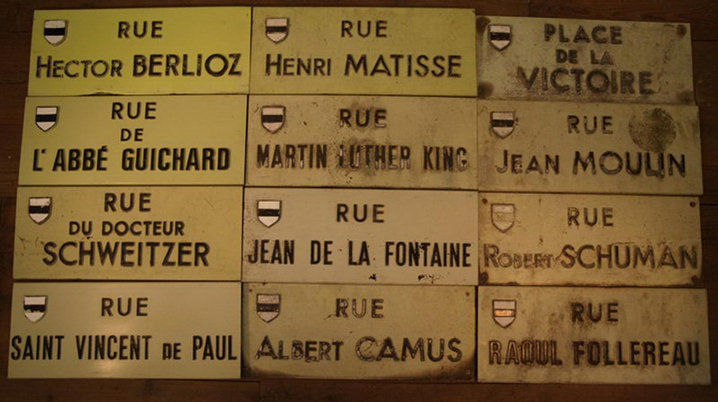 Unique Art Work made of an old city street names zinc plaques