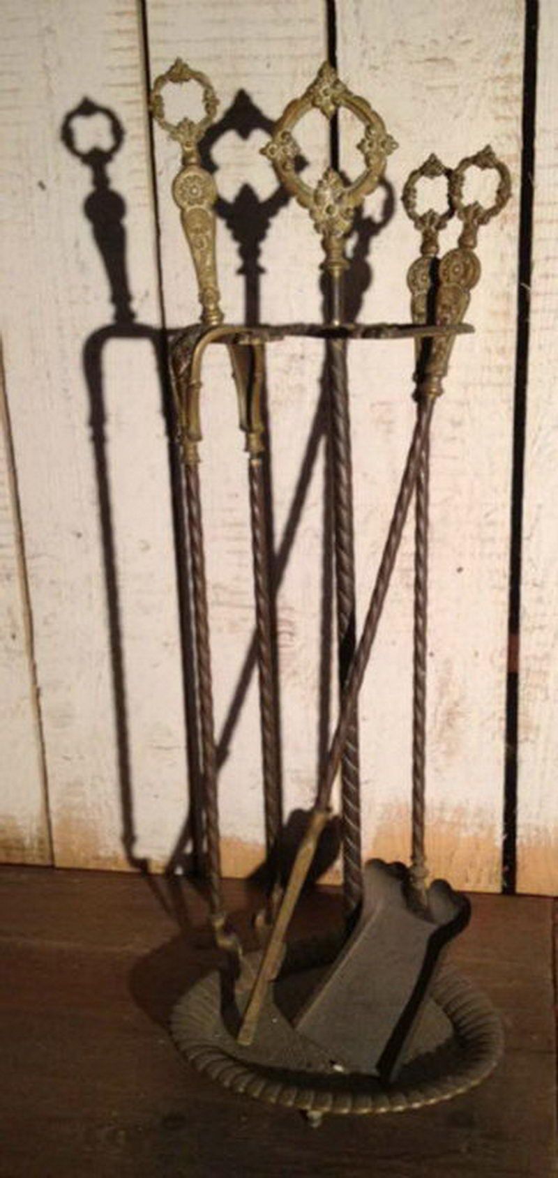 Fire place brass Tools. 19th century.