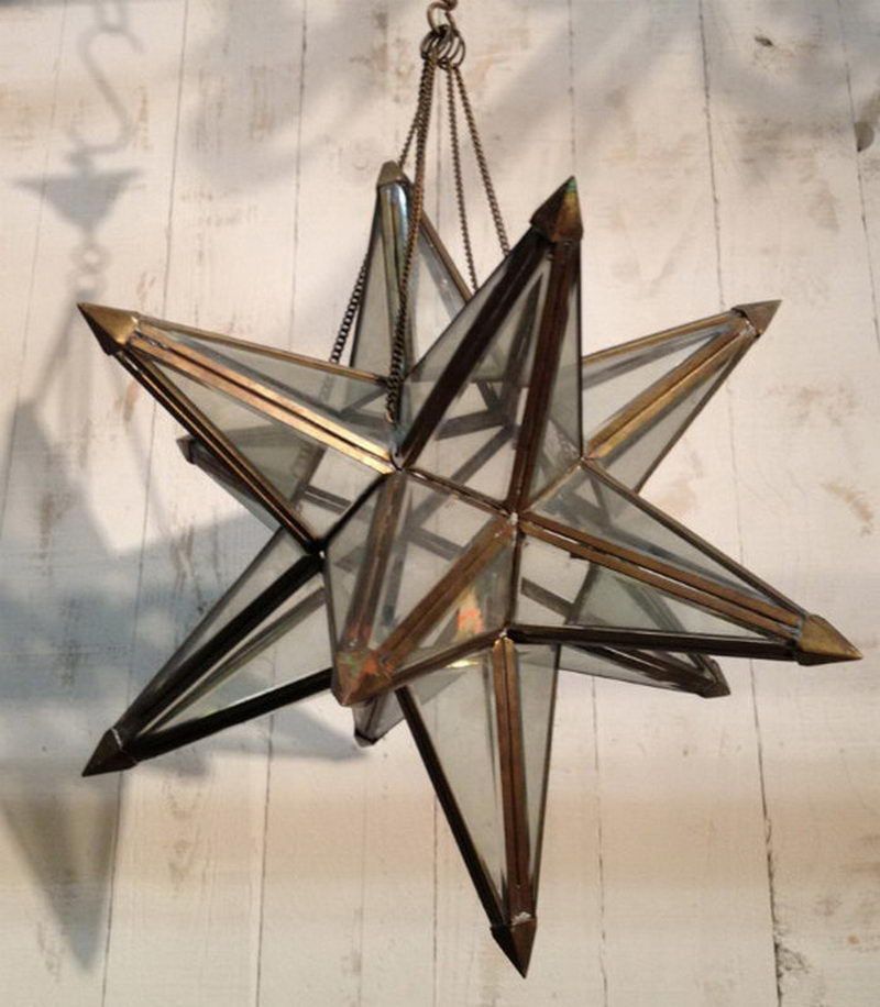 Solid Brass and Glass Decorative Star