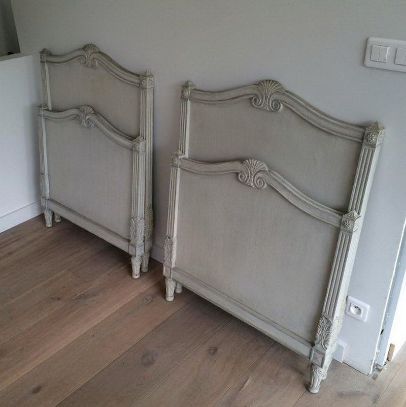 Pair of Louis the 16th style painted beds