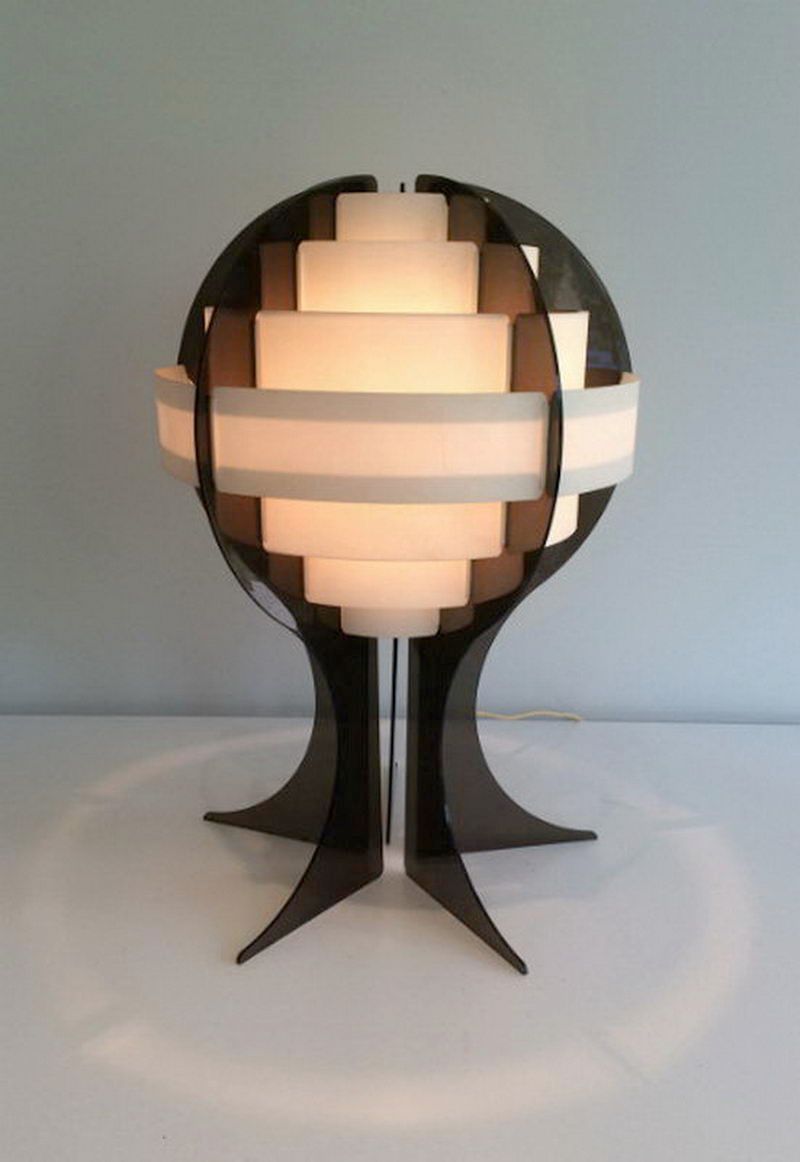 Modern Lucite and Plastic Table Lamp