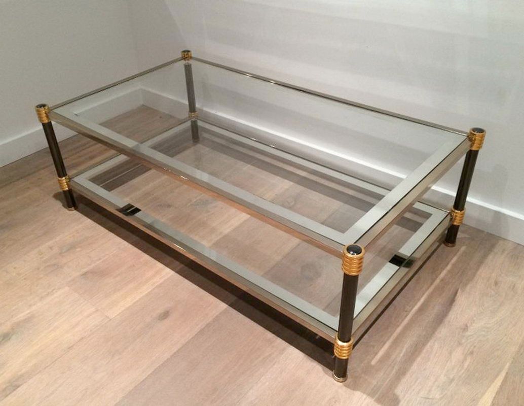 Gun metal and gild metal coffee table