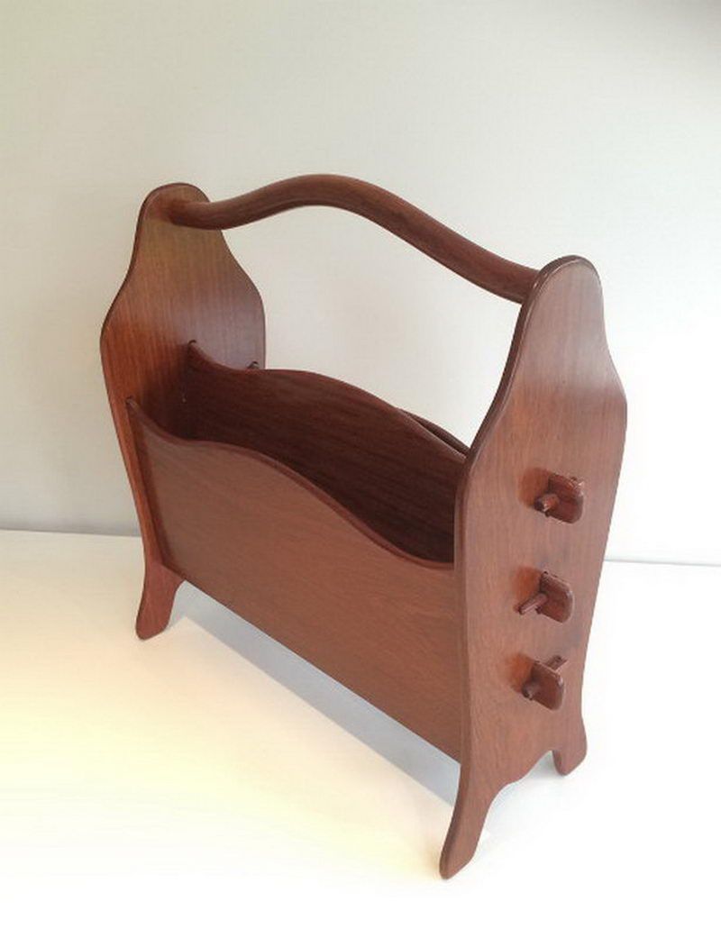 Scandinavian teak magazine rack