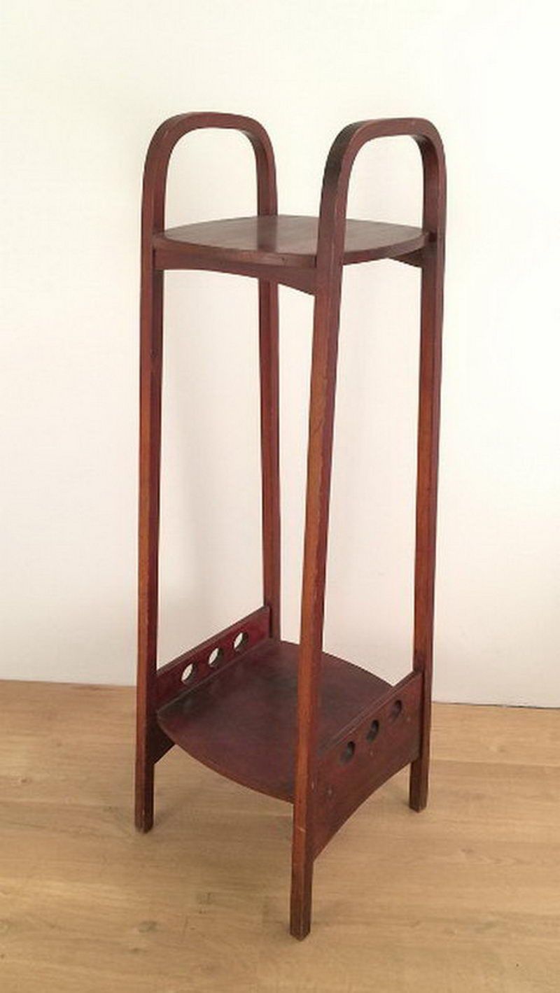 Mahogany Shelves Unit In the style of Joseph Hoffman, Stamped and Stickered Thonet, 