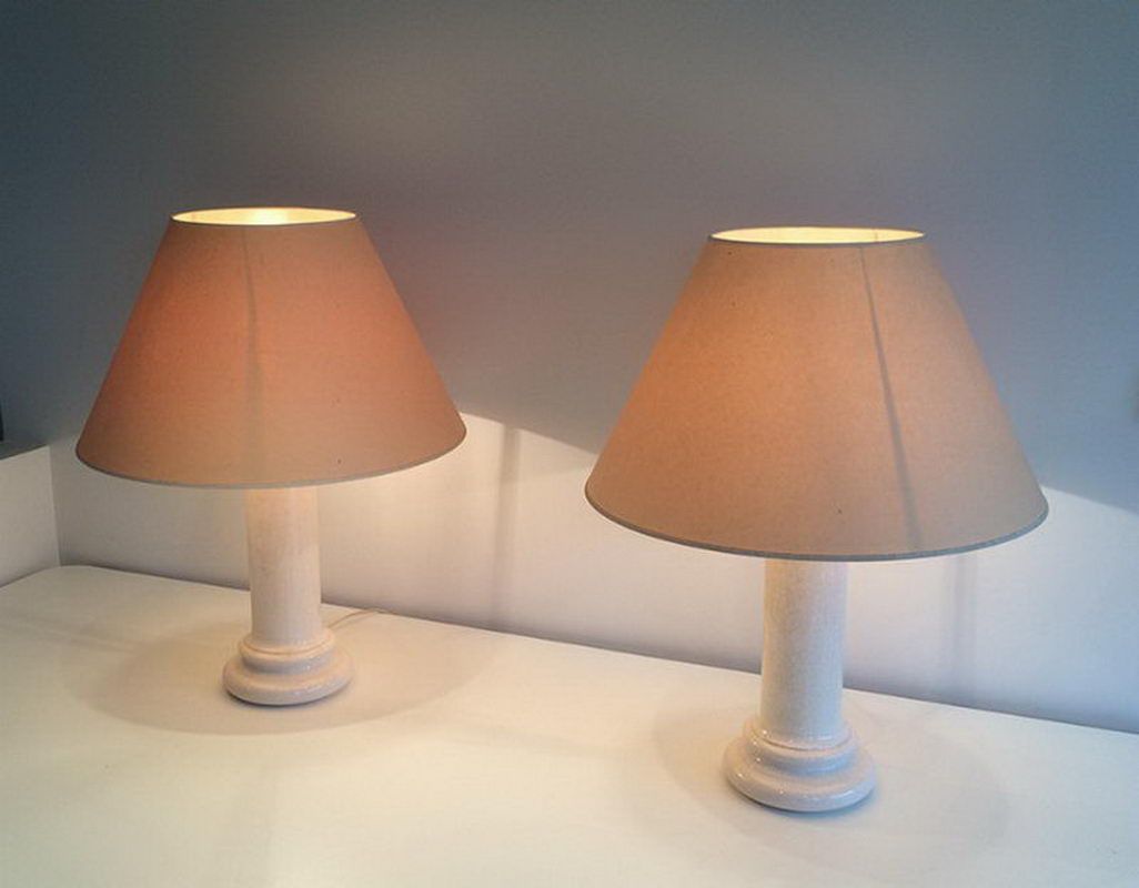 Pair of ceramic lamps