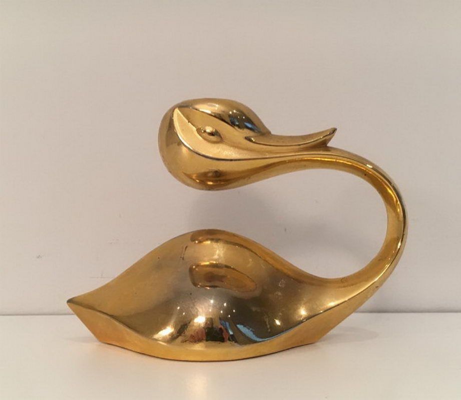 Stylish duck gild metal candlestick