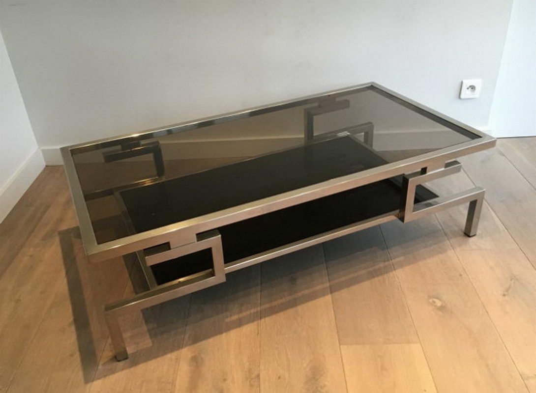 Très Belle Table Basse Moderniste Chromée