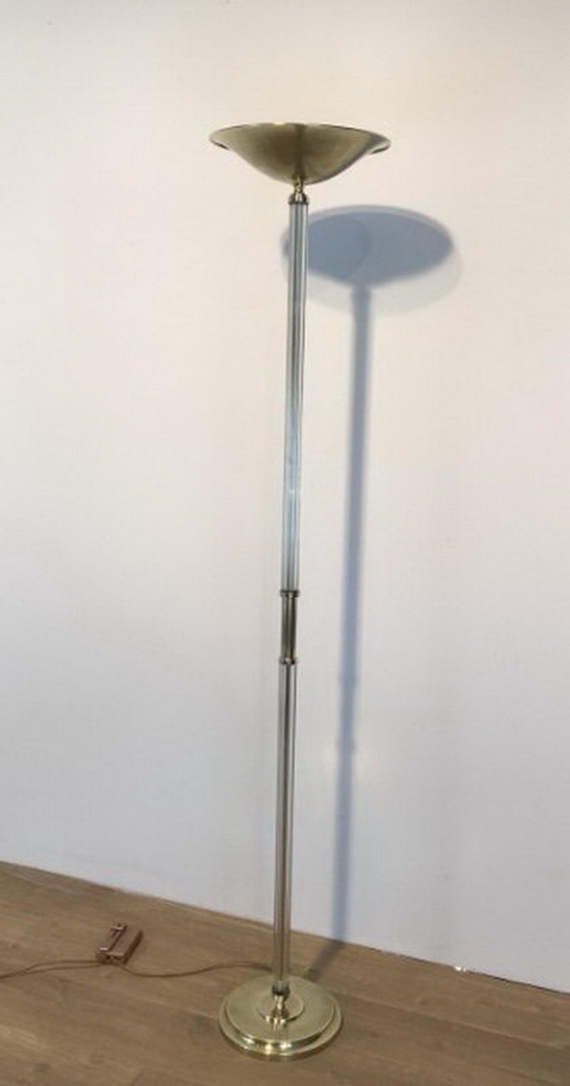 Nice Brass and lucite Floor Lamp