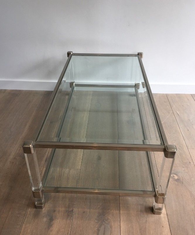 Table Basse Chrome et Plexiglass