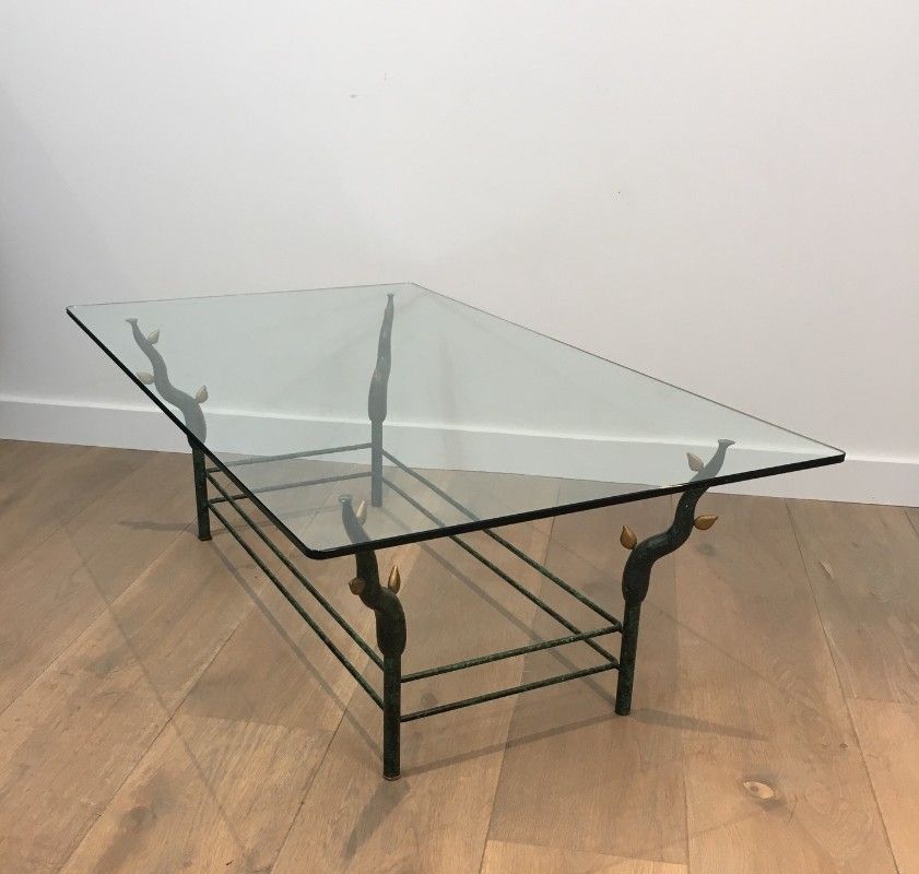 Wrought Iron Tree Branches Coffee Table in the Style of Willy Daro