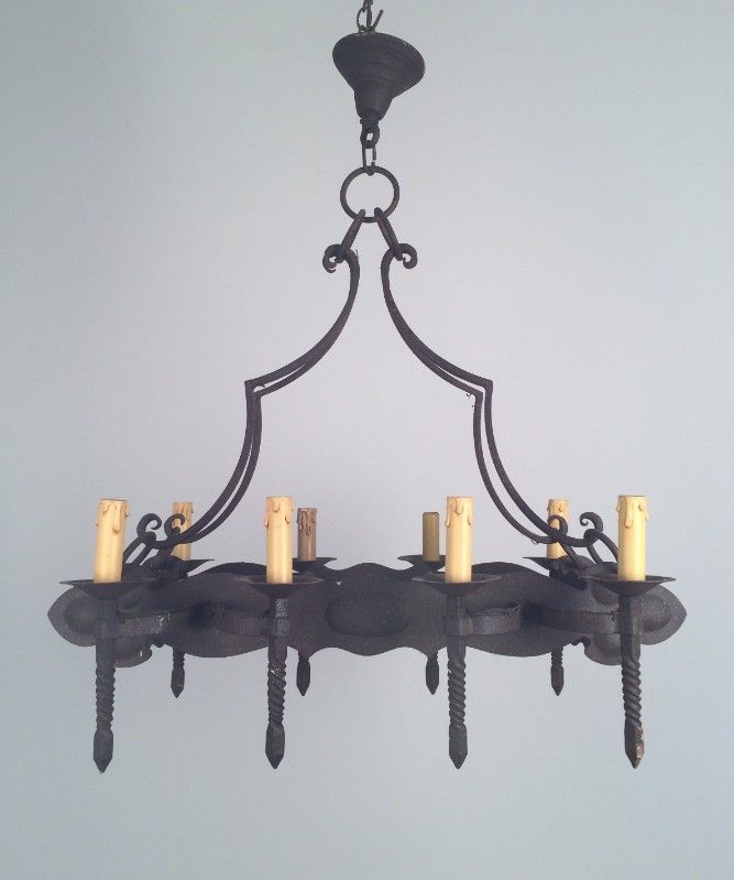 Neo-Gothic 8 lights Wrought Iron Chandelier