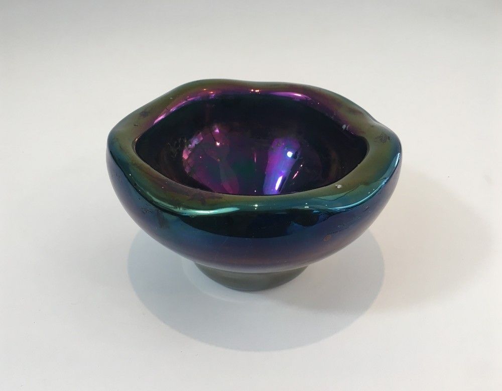 Iridescent Glass Pintray or Ashtray