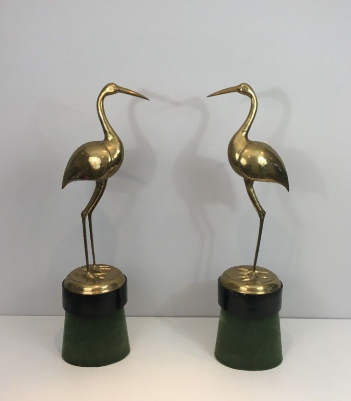 Pair of Brass Birds