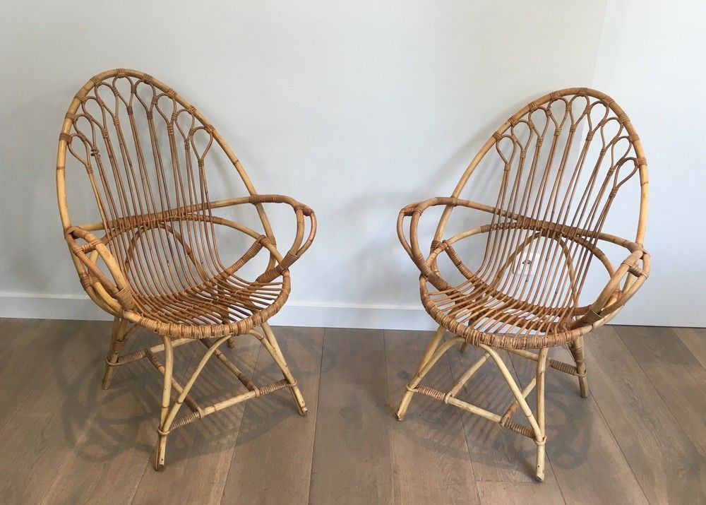 Pair of Rattan Armchairs