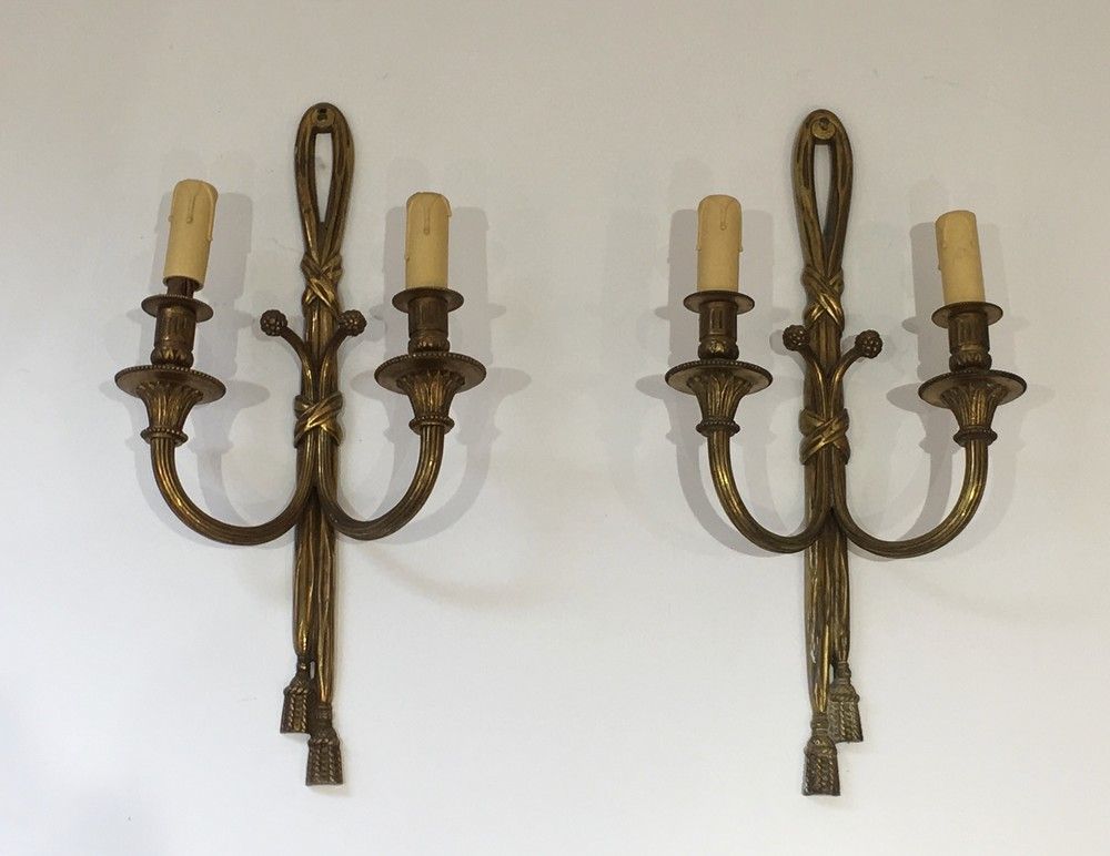 Louis the 16th Style Bronze Wall Sconces