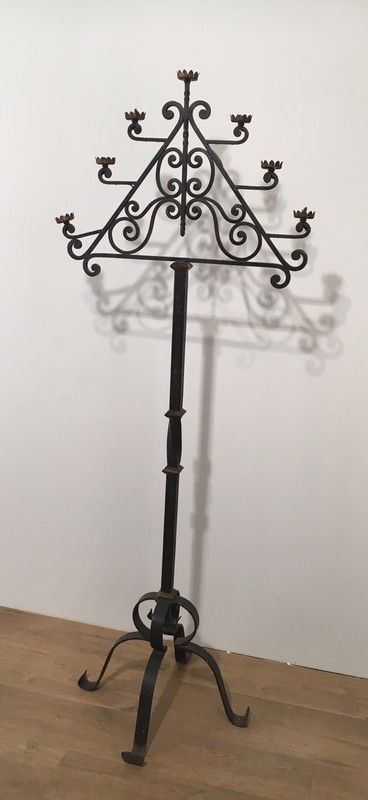 Wrought Iron Floor Lamp with 7 Lights