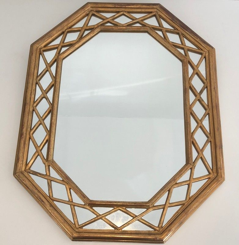 Gilt Wood Octogonal Glazing Mirror