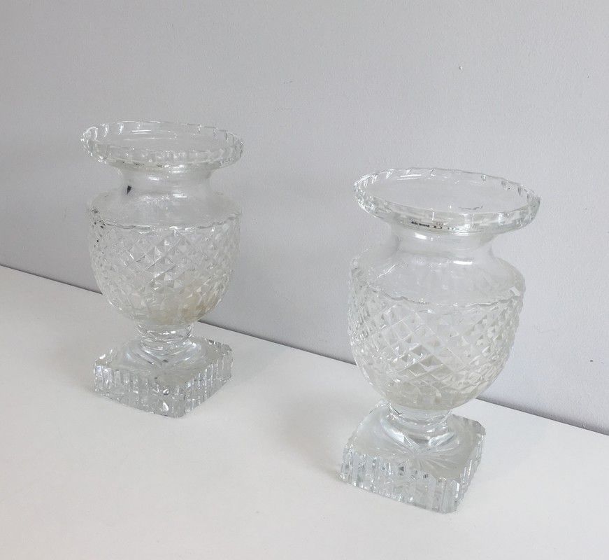 Pair of Medicis Style Crystal Vases