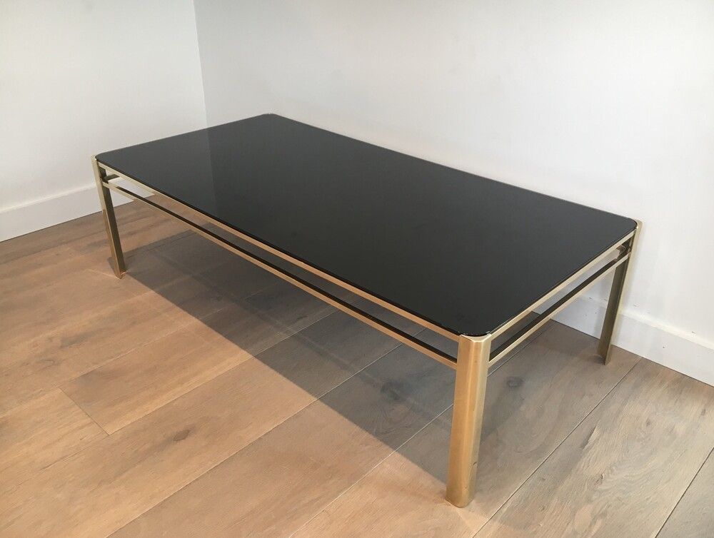 Bronze and Brass Coffee Table Signed Jacques Théophile Lepelletier, numbered and Stamped by Broncz