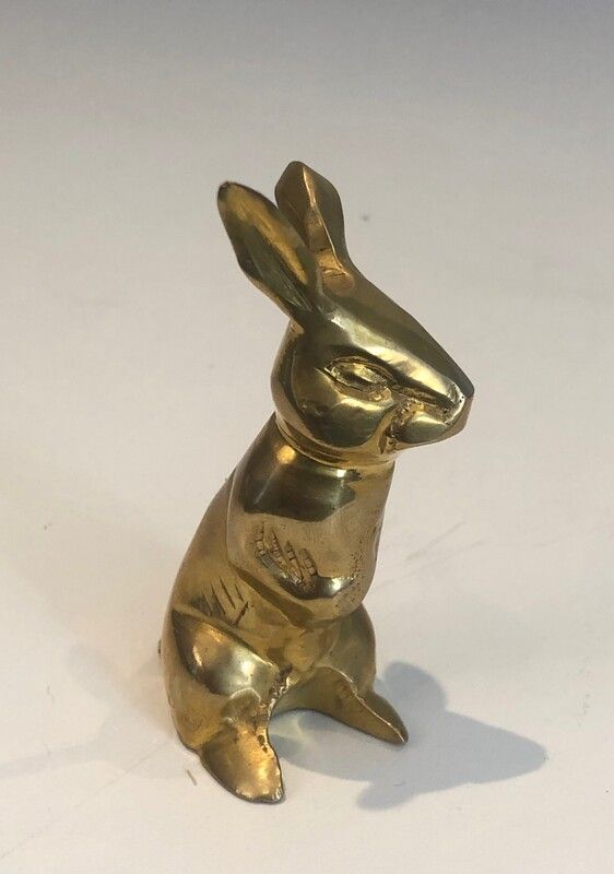 Petite Sculpture en Laiton Représentant un Lapin