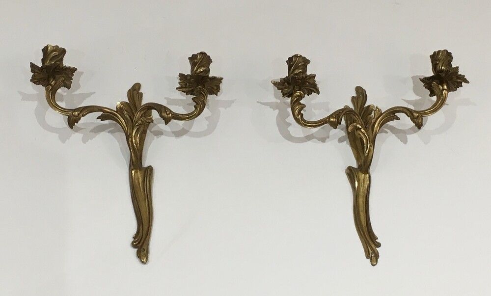 Pair of Bronze Wall Lights