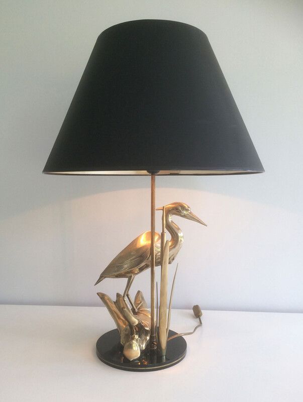 Brass Heron Table Lamp