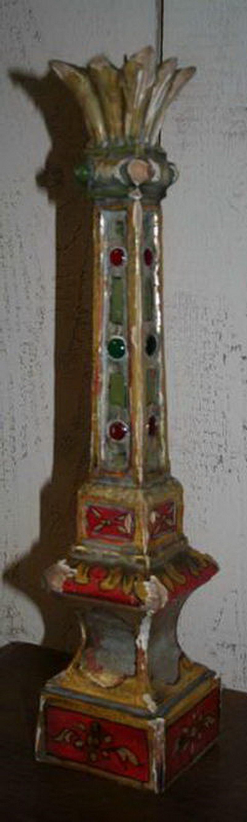 TL (182) Ancienne lampe en bois