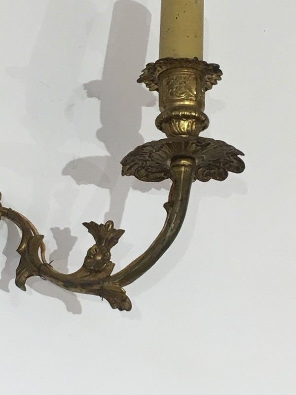 Paire d'Appliques de Style Louis XV en Bronze