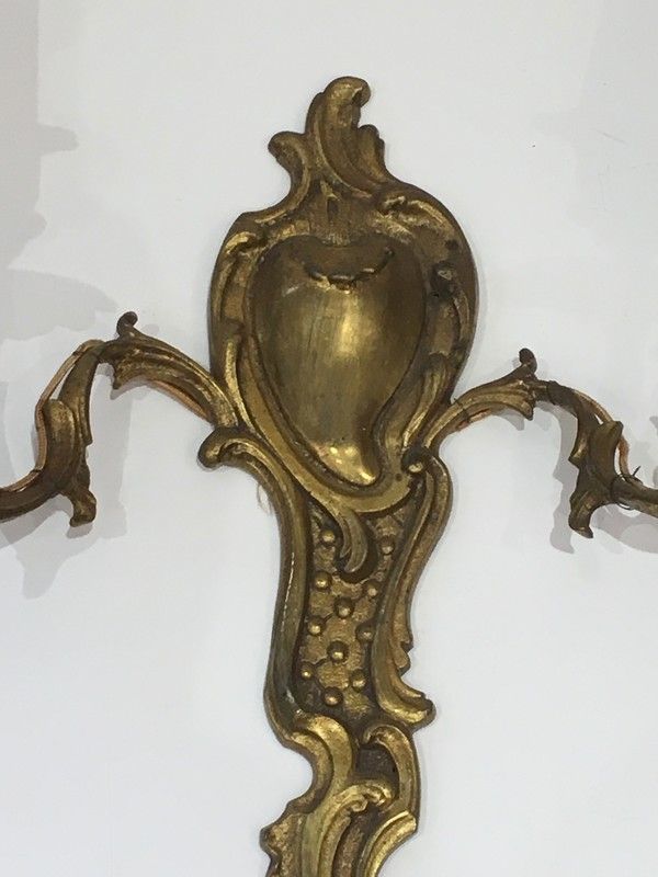 Paire d'Appliques de Style Louis XV en Bronze