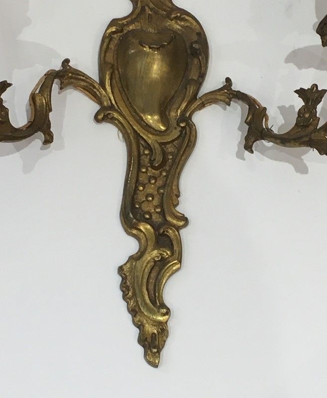 Paire d'Appliques de Style Louis XV en Bronze