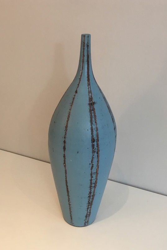 Vase en Céramique dans les Tons Bleus