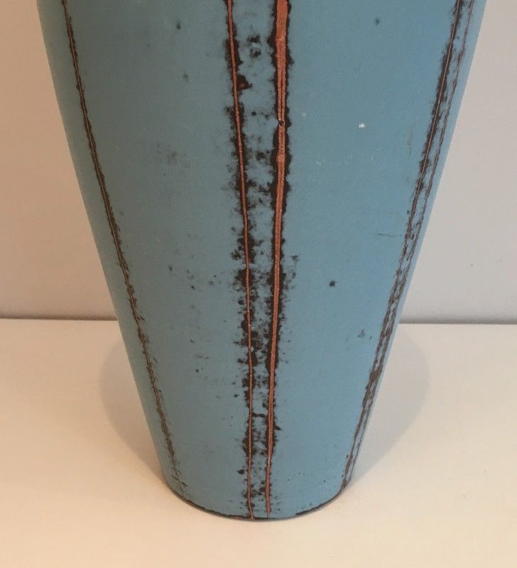 Vase en Céramique dans les Tons Bleus