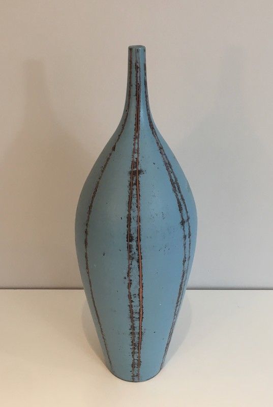 Vase en Céramique dans les Tons Bleus