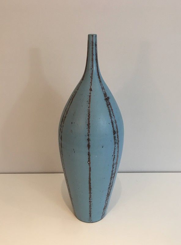 Vase en Céramique dans les Tons Bleus