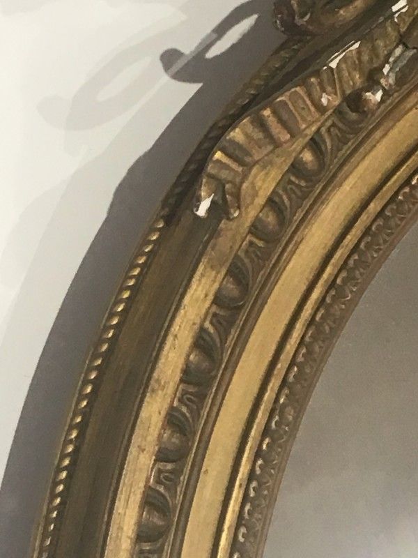 Miroir De Style Louis XVI En Bois Et Stuck Doré