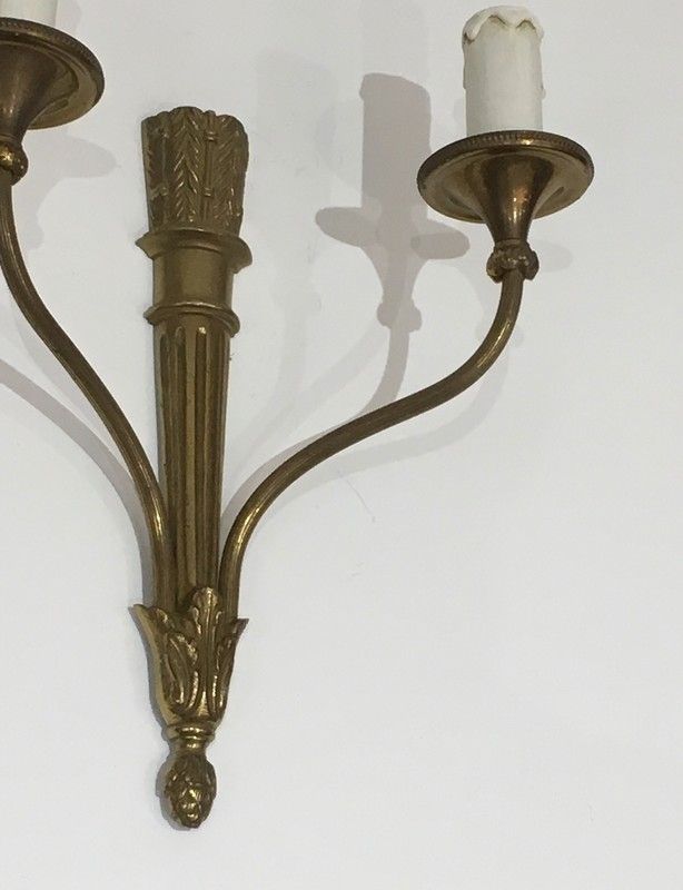 Paire d'Appliques De Style Louis XVI En Bronze Au Carquois