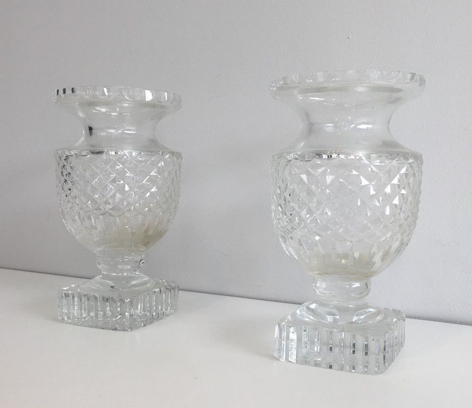 Paire de Vases en Cristal de Style Médicis