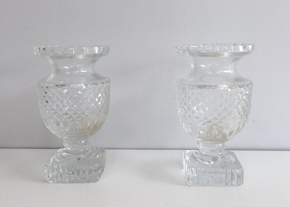 Paire de Vases en Cristal de Style Médicis