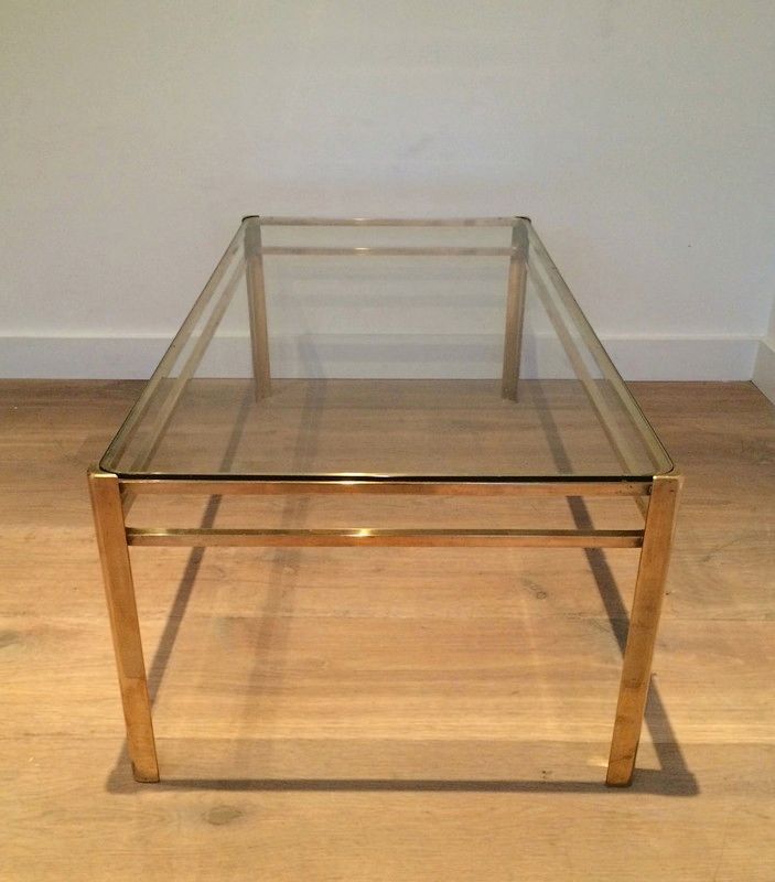 Bronze and Glass Coffee Table Signed Jacques Théophile Lepelletier and Stamped by Broncz