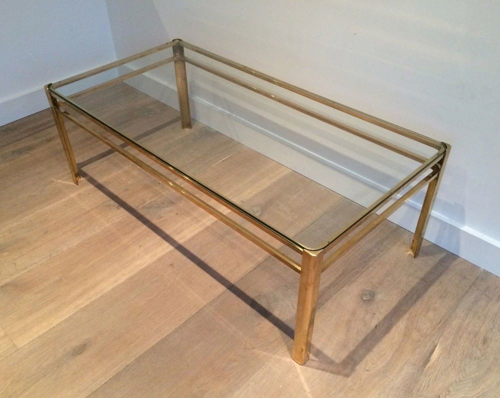 Bronze and Glass Coffee Table Signed Jacques Théophile Lepelletier and Stamped by Broncz