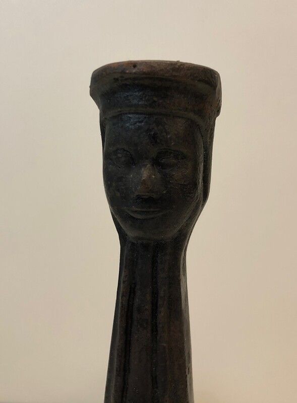 Pair of Gothic Style Cast Iron Andirons